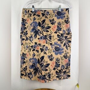 Talbots Floral Pencil Skirt Size 8 Classic Stretch Lined Workwear Spring